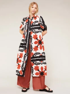 Vestito Chemisier Over Fantasia Floreale