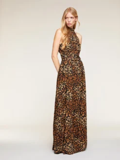 Vestito Lungo In Viscosa Stampa Etnica