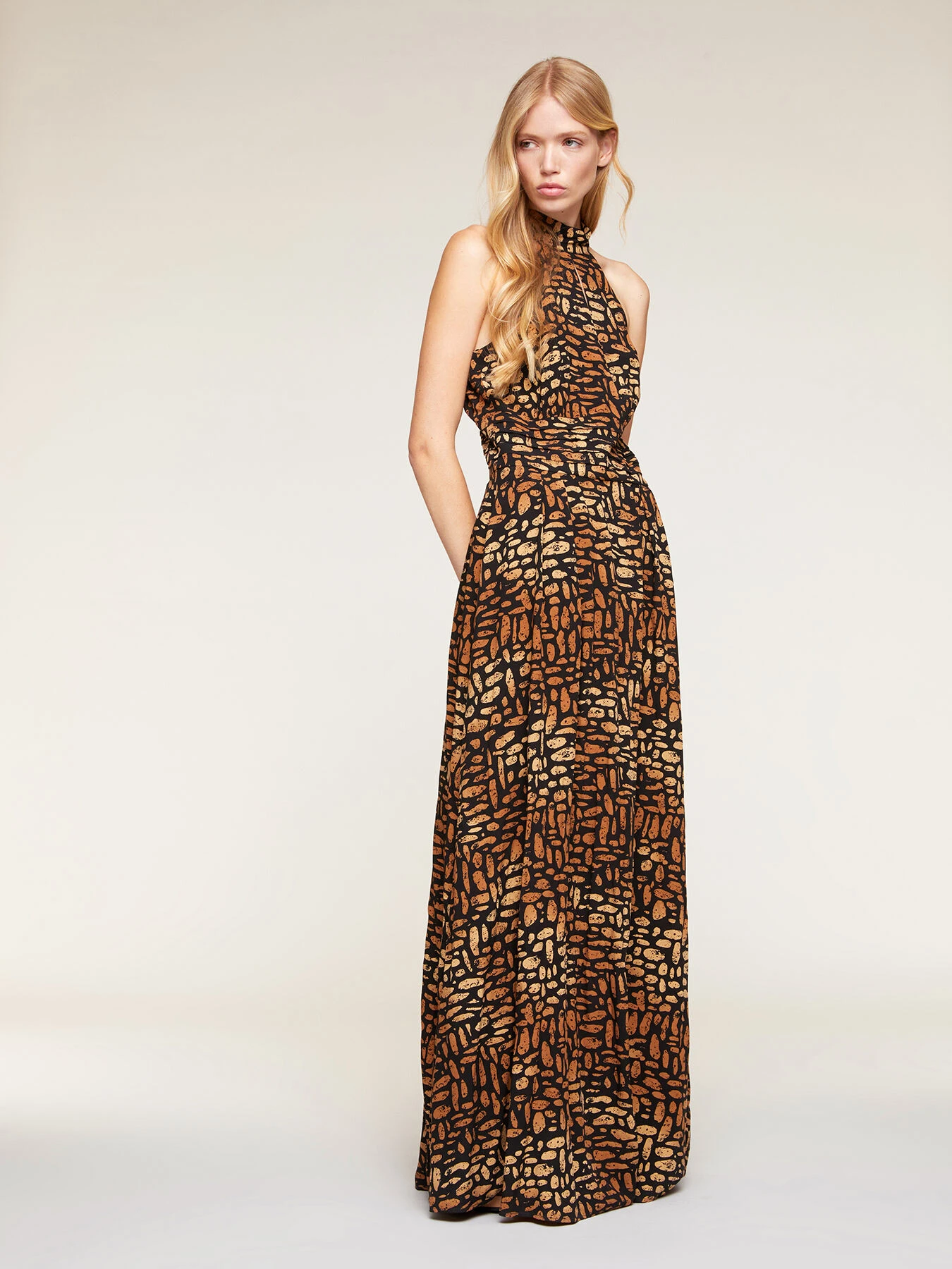 Vestito Lungo In Viscosa Stampa Etnica