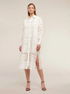 Vestito Chemisier Estivo In Sangallo