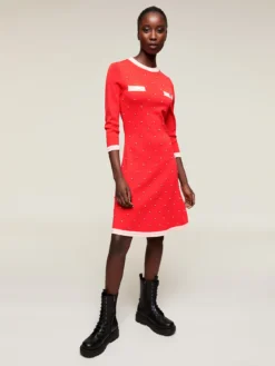 Vestito In Maglia E Ricamo Di Pietre