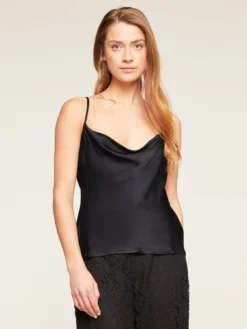 Top Lingerie In Raso Con Scollo Drappeggiato