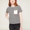 T-shirt Boxy A Righe Con Tasca