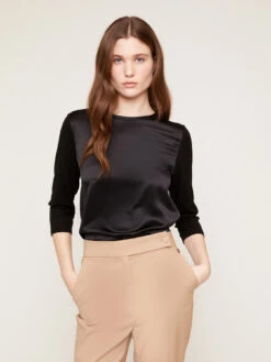 T-shirt Bimaterica Maniche Tre Quarti