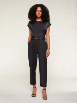 Pantaloni A Vita Alta Con Cintura