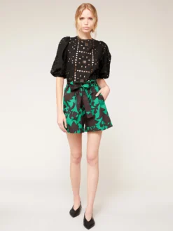 Shorts Con Cintura Fantasia Floreale