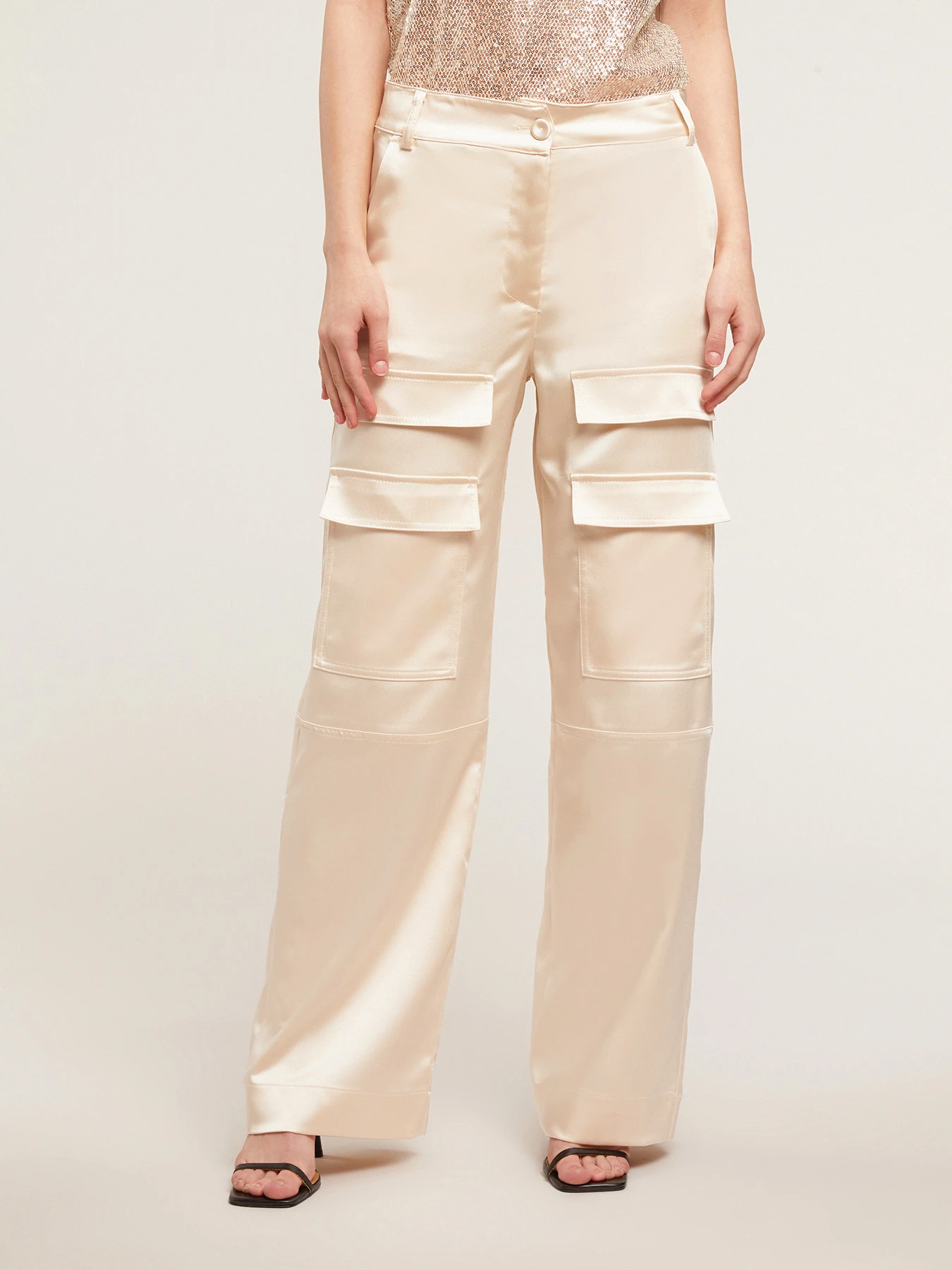 Pantaloni Cargo In Raso