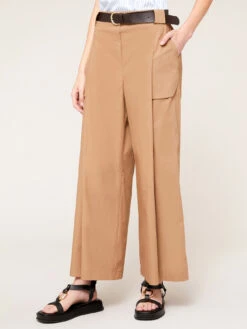 Pantaloni A Gamba Larga Con Piega