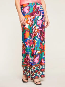 Pantaloni Larghi Fluidi Fantasia Floreale